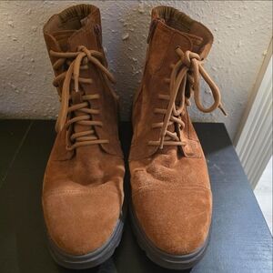 Clarks Brown Suede Lace Up Ankle Boots 9.5